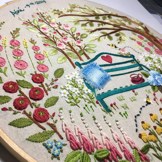 Cottage Garden Series - "Aura's Garden" Embroidery Kit
