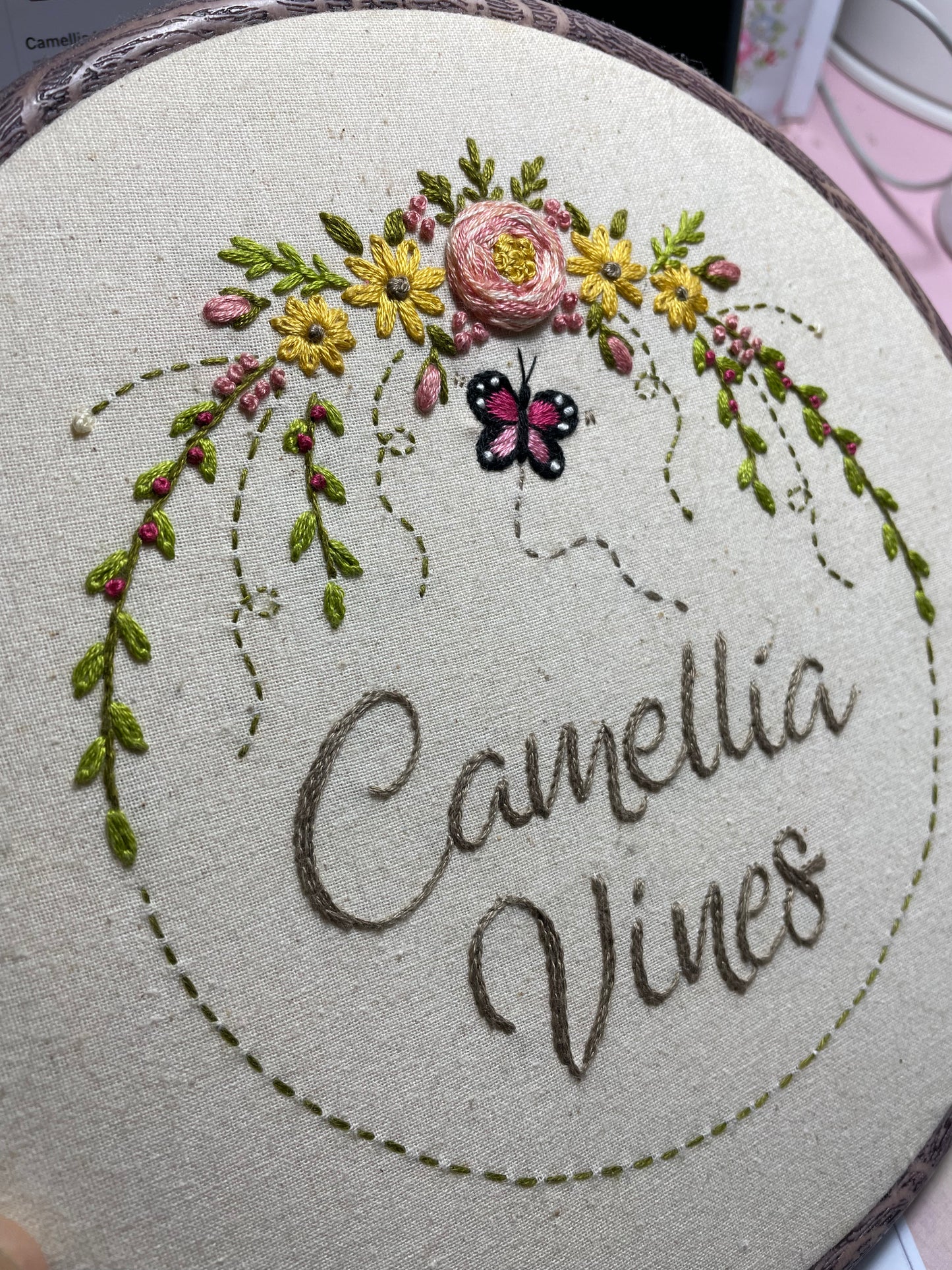 "Camellia Vines" Embroidery Kit