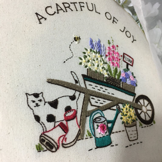 Stitch Garden Series- "A Cartful of Joy" Embroidery Kit
