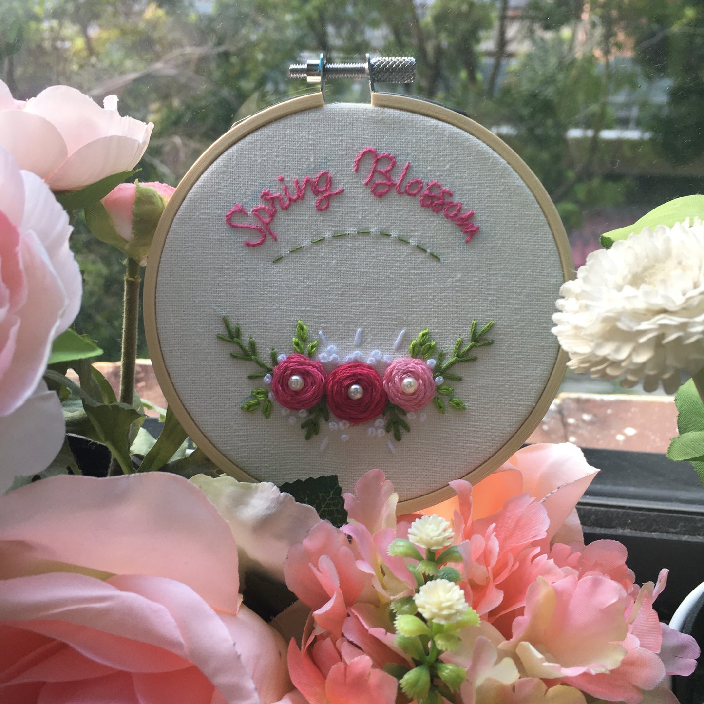 "Spring Blossom" Mini Hoop Embroidery Kit