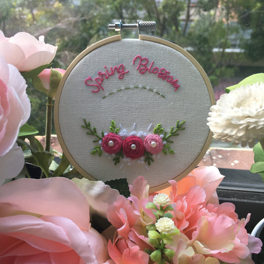 "Spring Blossom" Mini Hoop Embroidery Kit