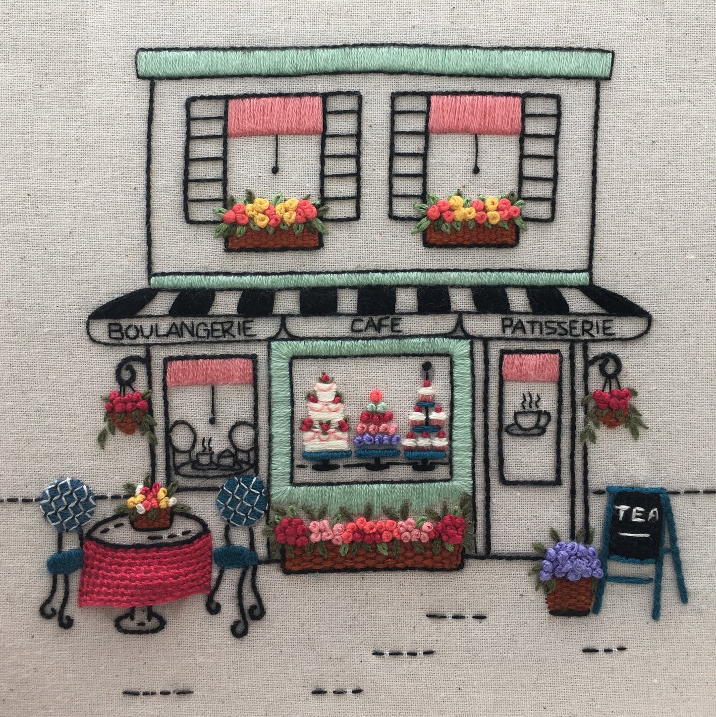 Storefront Series - "My Patisserie Cafe"  Embroidery Kit